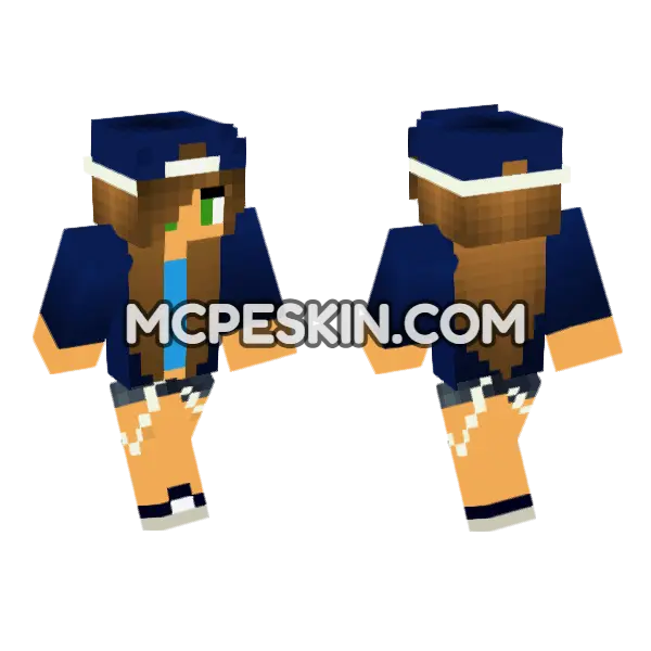 Jenny HD Skin Minecraft Bedrock skin, front and back