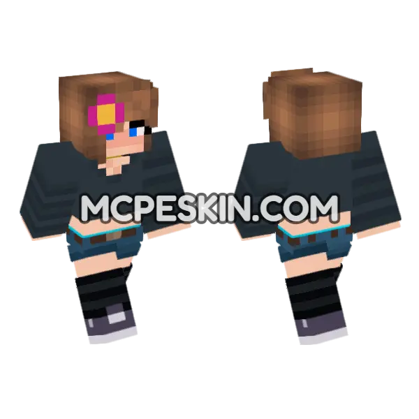 Jenny HD Skin Minecraft Bedrock skin, front and back