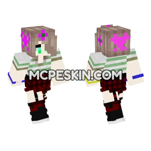 Jenny HD Skin Minecraft Bedrock skin, front and back