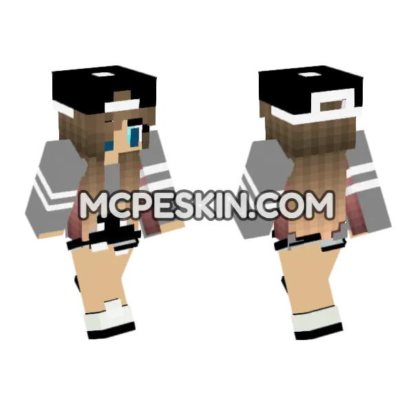 Jenny Mod HD Skin Minecraft Bedrock skin, front and back