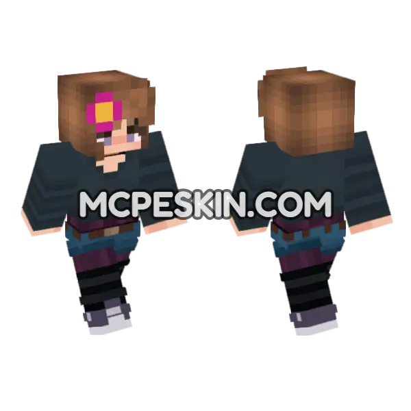 Jenny Mod HD Skin Minecraft Bedrock skin, front and back