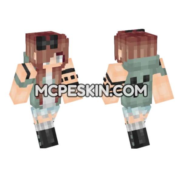 Jenny Mod HD Skin Minecraft Bedrock skin, front and back