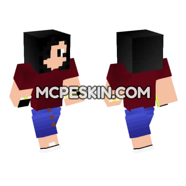 Jenny Mod HD Skin Minecraft Bedrock skin, front and back