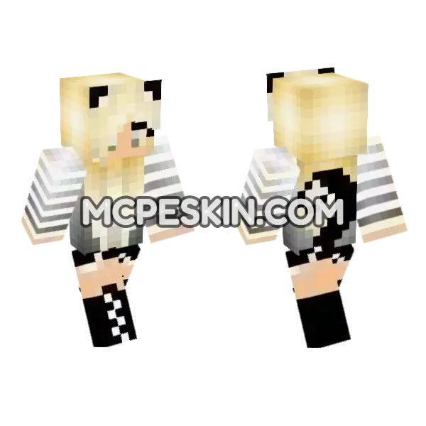 Jenny Mod Skin Minecraft Bedrock skin, front and back