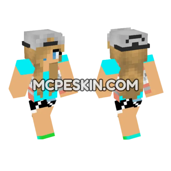 Jenny Mod Skin Minecraft Bedrock skin, front and back
