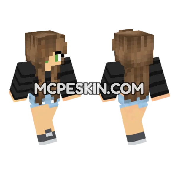 Jenny Mod Skin Minecraft Bedrock skin, front and back