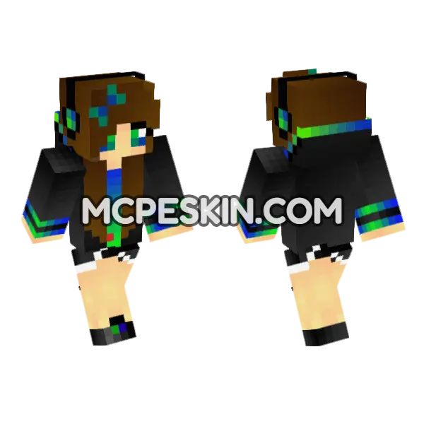Jenny Mod Skin Minecraft Bedrock skin, front and back