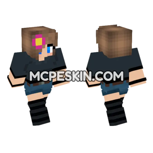 Jenny Mod Skin Minecraft Bedrock skin, front and back