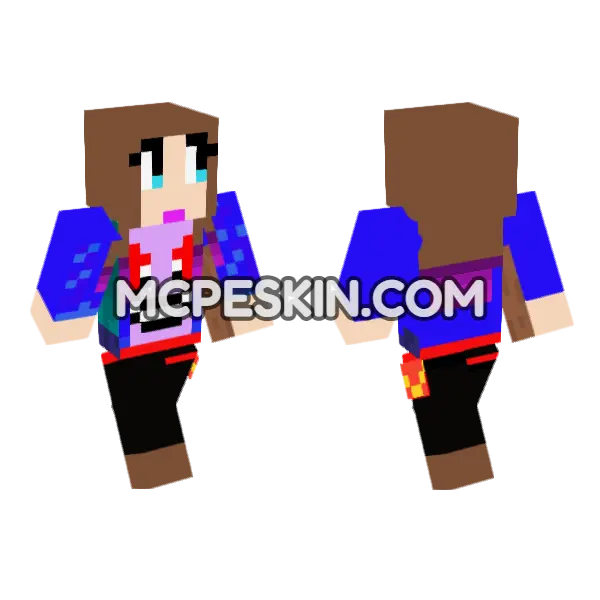 Jenny Mod Skin Minecraft Bedrock skin, front and back