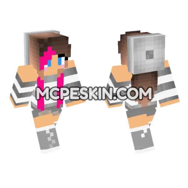 Jenny Mod Skin Minecraft Bedrock skin, front and back