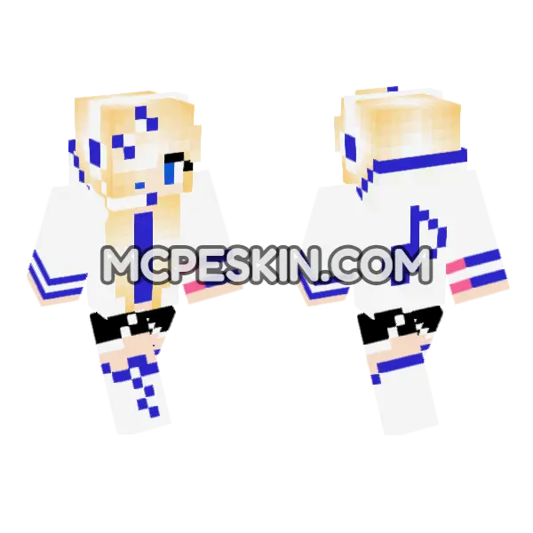 Jenny Mod Skin Minecraft Bedrock skin, front and back
