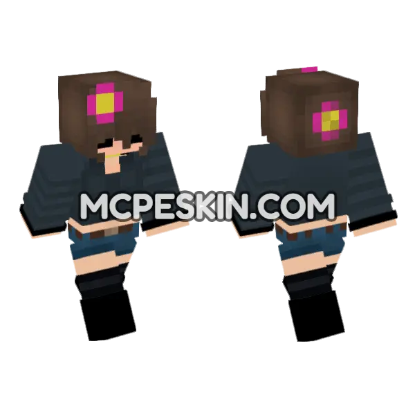 Jenny Mod Skin Minecraft Bedrock skin, front and back