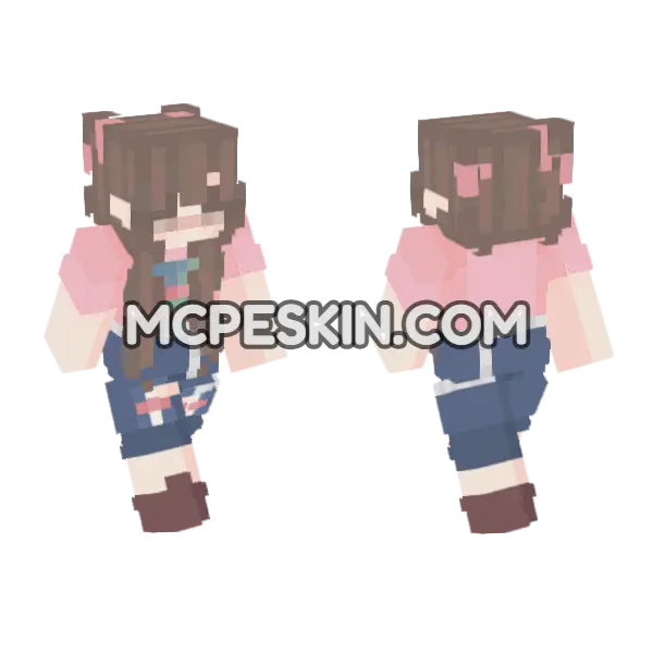 Jenny Mod Skin Minecraft Bedrock skin, front and back