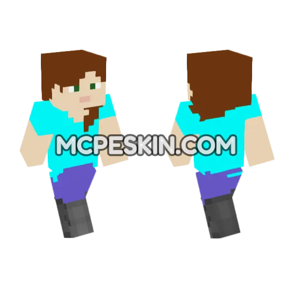 Jenny Skin Minecraft Bedrock skin, front and back