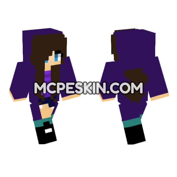 Jenny Skin Minecraft Bedrock skin, front and back