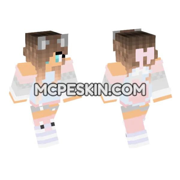 Jenny Skin Minecraft Bedrock skin, front and back