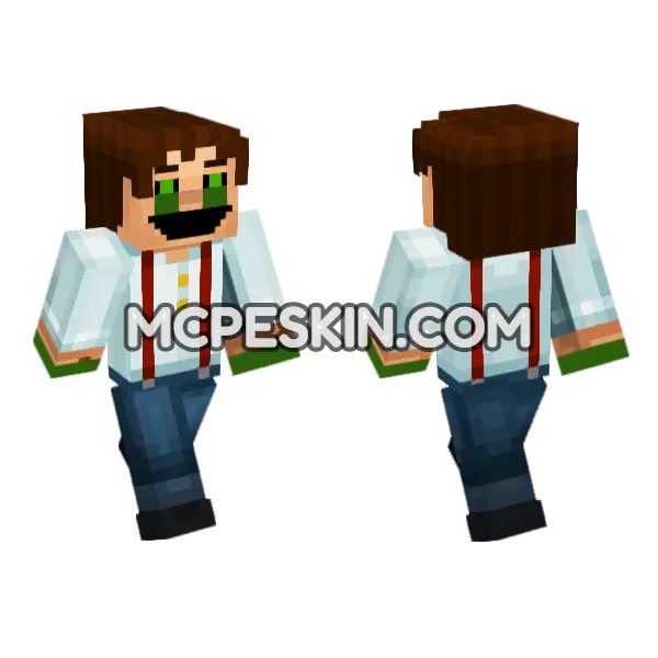 Jesse Jsn Creepypasta Evil Form Minecraft Bedrock skin, front and back