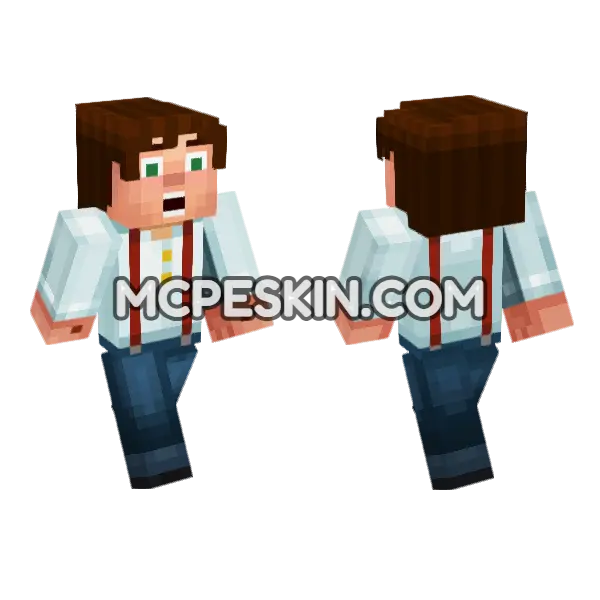 Jesse Mcsm Screaming Minecraft Bedrock skin, front and back
