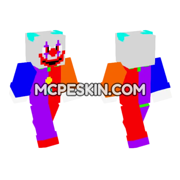 Jingles De Clown Minecraft Bedrock skin, front and back