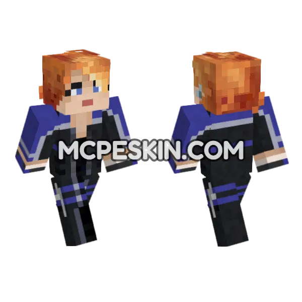 Joanna Dark 2 Minecraft Bedrock skin, front and back