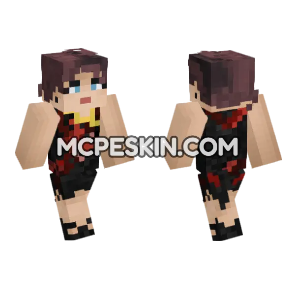Joanna Dark Dress Minecraft Bedrock skin, front and back