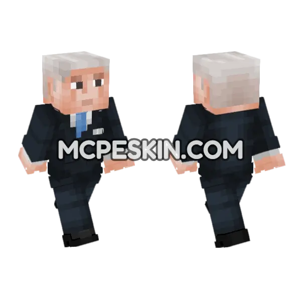 Joe The Suit Minecraft Bedrock skin, front and back