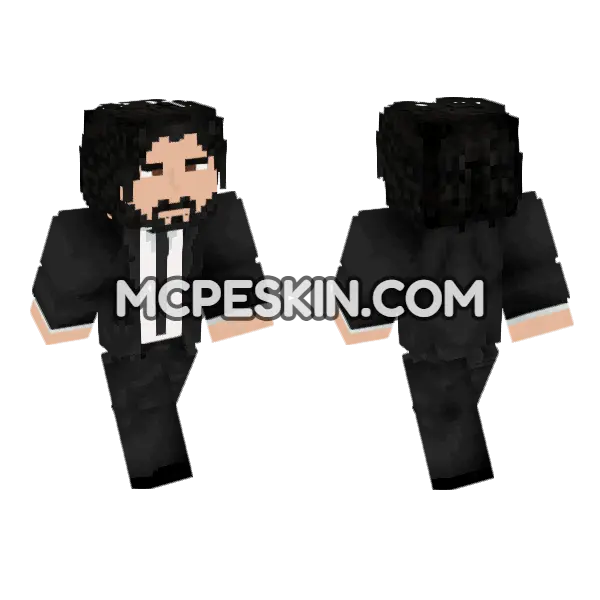 John Wick Suit Minecraft Bedrock skin, front and back