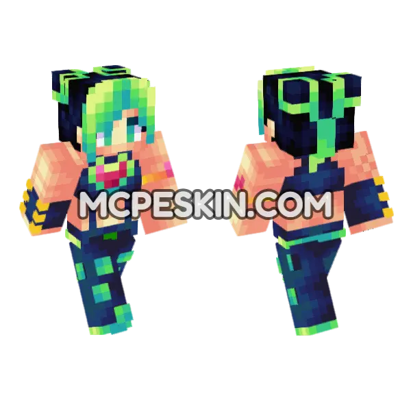 Jolyne Cujoh Minecraft Bedrock skin, front and back