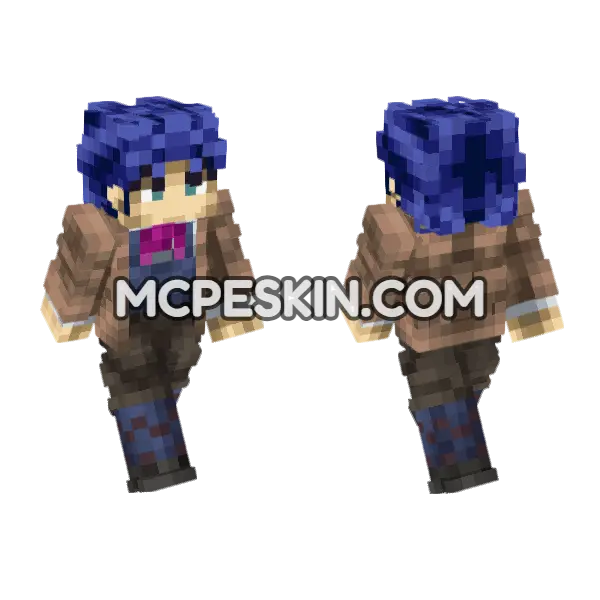 Jonathan Joestar Young Minecraft Bedrock skin, front and back