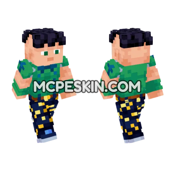 Joshu Higashikata Minecraft Bedrock skin, front and back