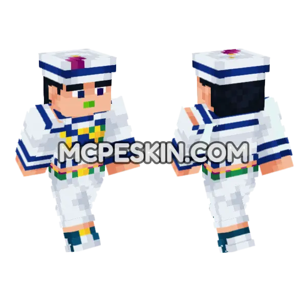 Josuke Higashikata Part 8 Minecraft Bedrock skin, front and back
