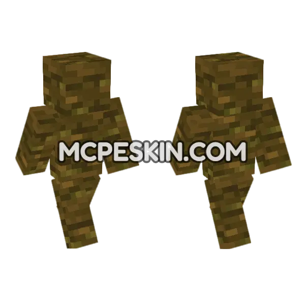 Jungle Log Minecraft Bedrock skin, front and back