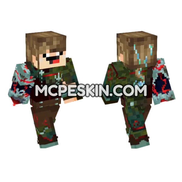Jv Arkanis 3 Temp Rubranya Minecraft Bedrock skin, front and back