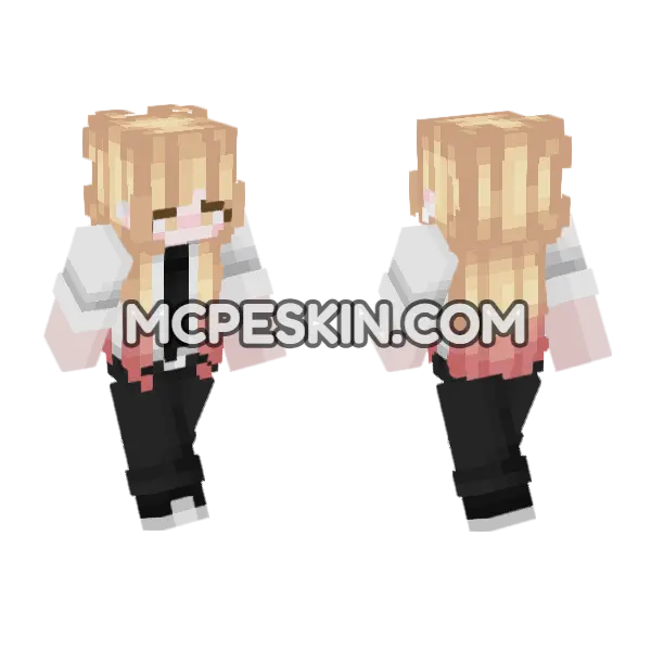 Kagaya Cute Outfit Minecraft Bedrock skin, front and back