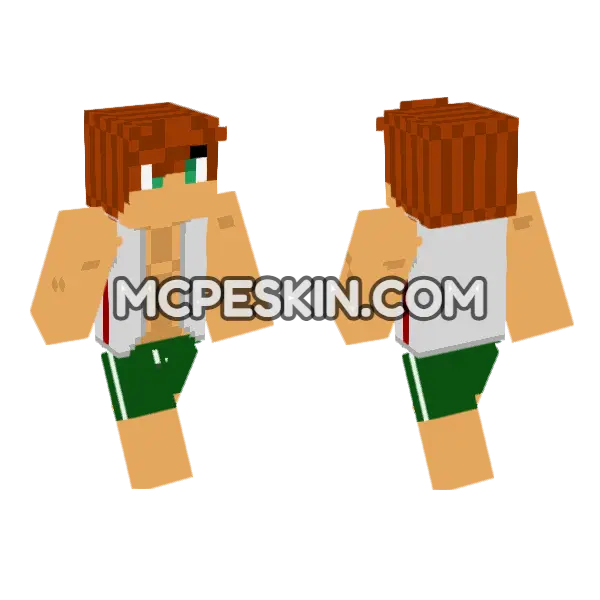 Kai Summer Outfit Minecraft Bedrock skin, front and back