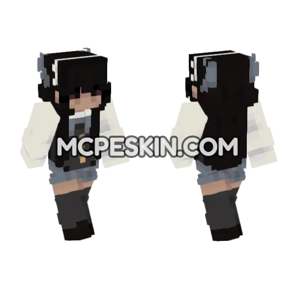 Kaia Minecraft Bedrock skin, front and back