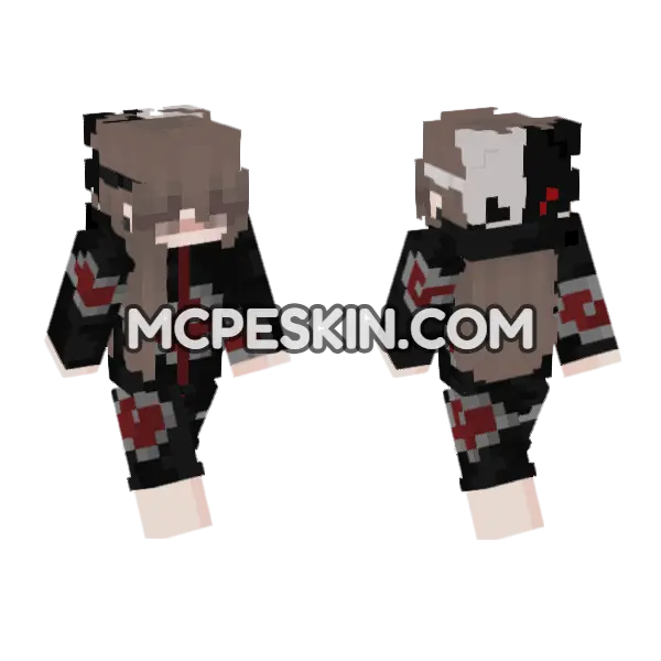 Kaito Akatsuki Robe Minecraft Bedrock skin, front and back