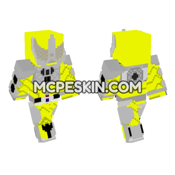 Kamen Rider Accel Accelbooster Minecraft Bedrock skin, front and back