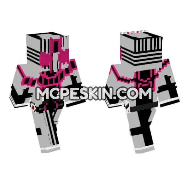 Kamen Rider Decade Complete Form Minecraft Bedrock skin, front and back