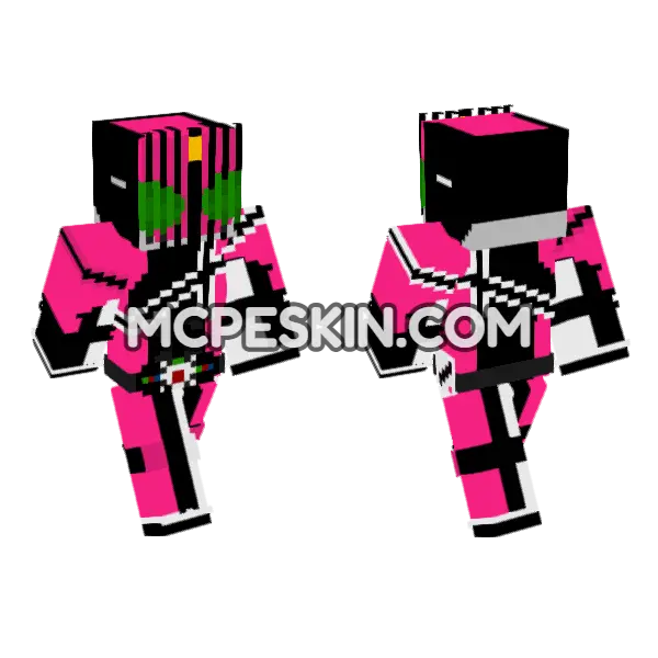 Kamen Rider Decade Minecraft Bedrock skin, front and back