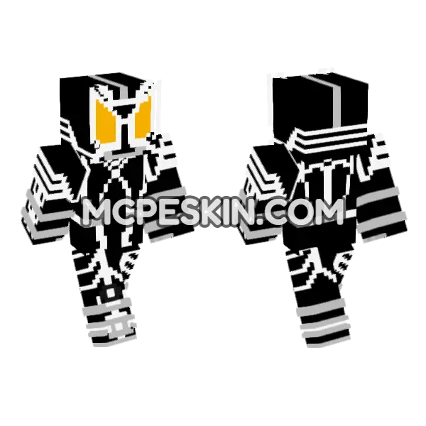 Kamen Rider Delta Minecraft Bedrock skin, front and back