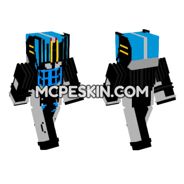 Kamen Rider Diend Complete Form Minecraft Bedrock skin, front and back