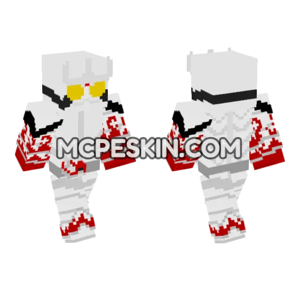 Kamen Rider Eternal Red Flare Minecraft Bedrock skin, front and back