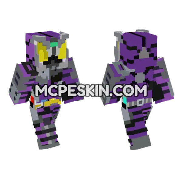 Kamen Rider Horobi 5315068 Minecraft Bedrock skin, front and back