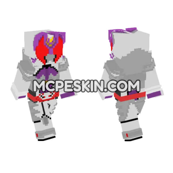 Kamen Rider Kiva La Minecraft Bedrock skin, front and back