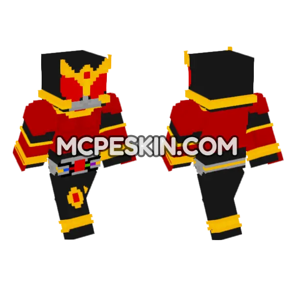 Kamen Rider Kuuga A R Minecraft Bedrock skin, front and back