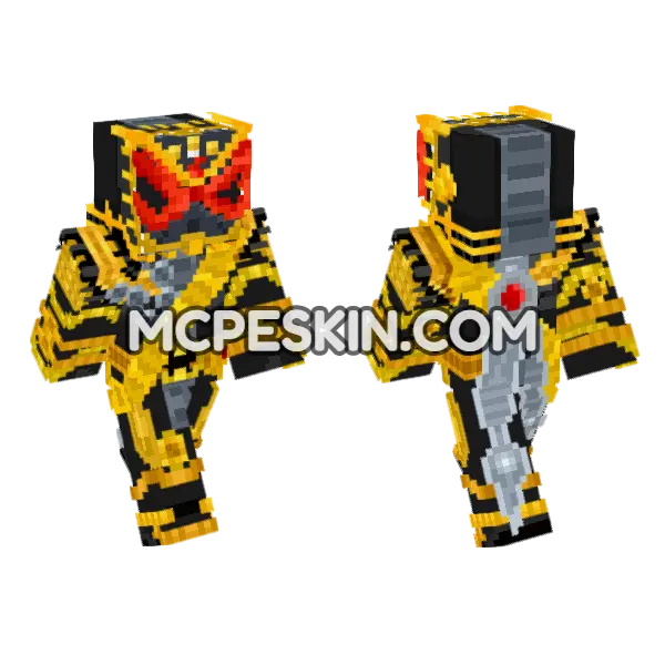 Kamen Rider Ohma Zi O Minecraft Bedrock skin, front and back