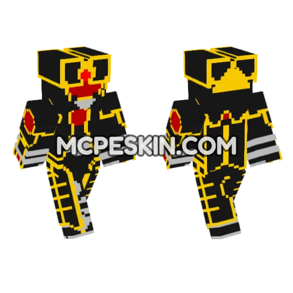 Kamen Rider Orga Minecraft Bedrock skin, front and back