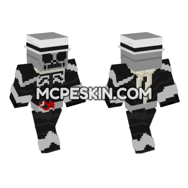 Kamen Rider Skull Hat Minecraft Bedrock skin, front and back