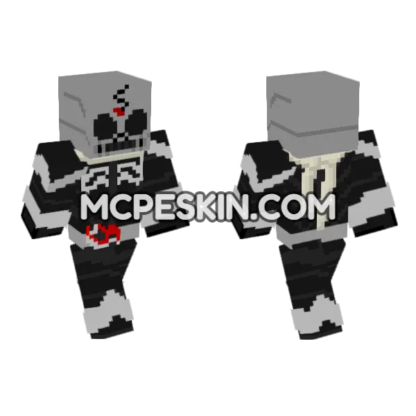 Kamen Rider Skull No Hat Minecraft Bedrock skin, front and back